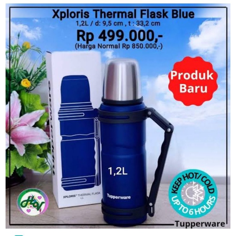 Xploris thermal flask blue tupperware / termos tupperware