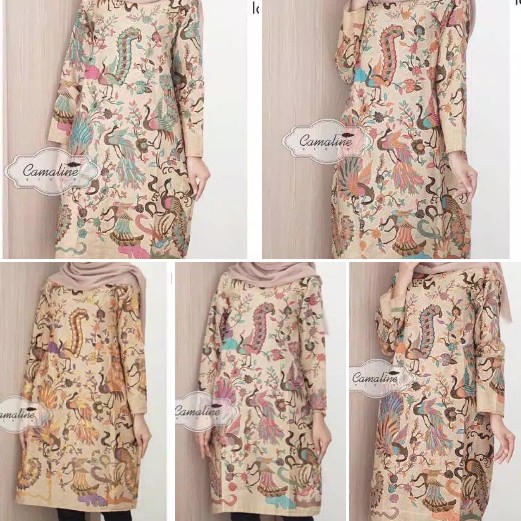 [ada Jumbo] Tunik Cindrawasih Batik Iriana Merak Papua Guvi Batik Casual Kantor Midi Muslim Kerja