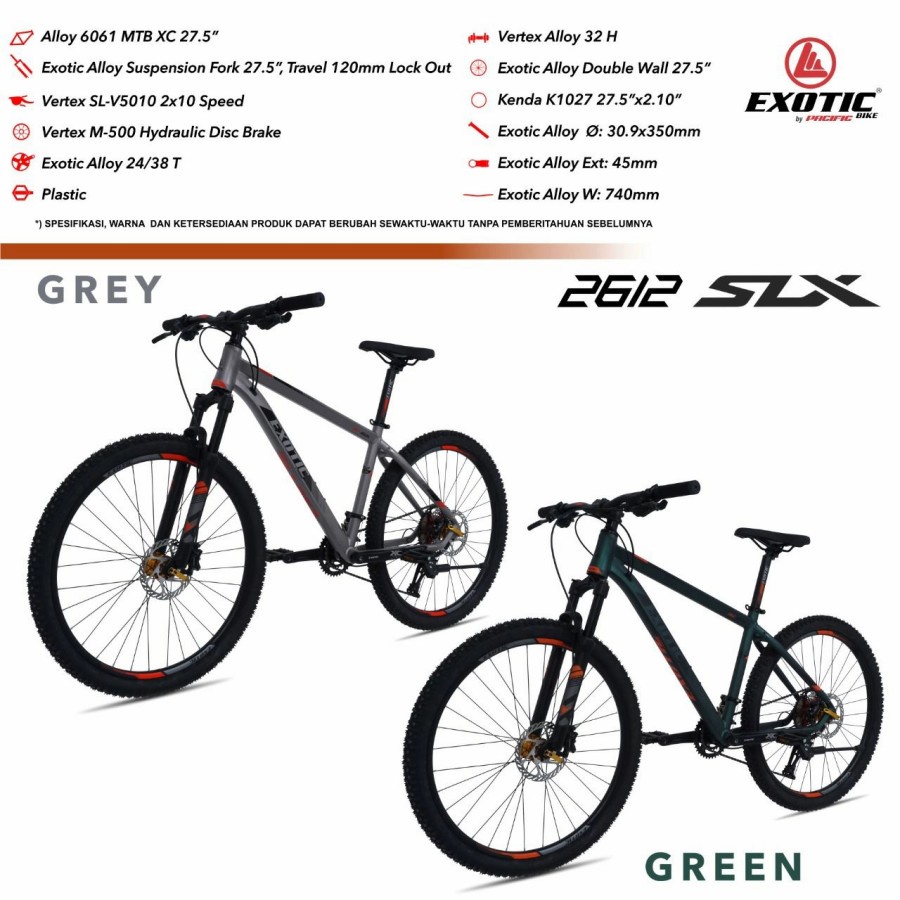 Sepeda Mtb 27.5 Pasific exotic aviator 2612 slx