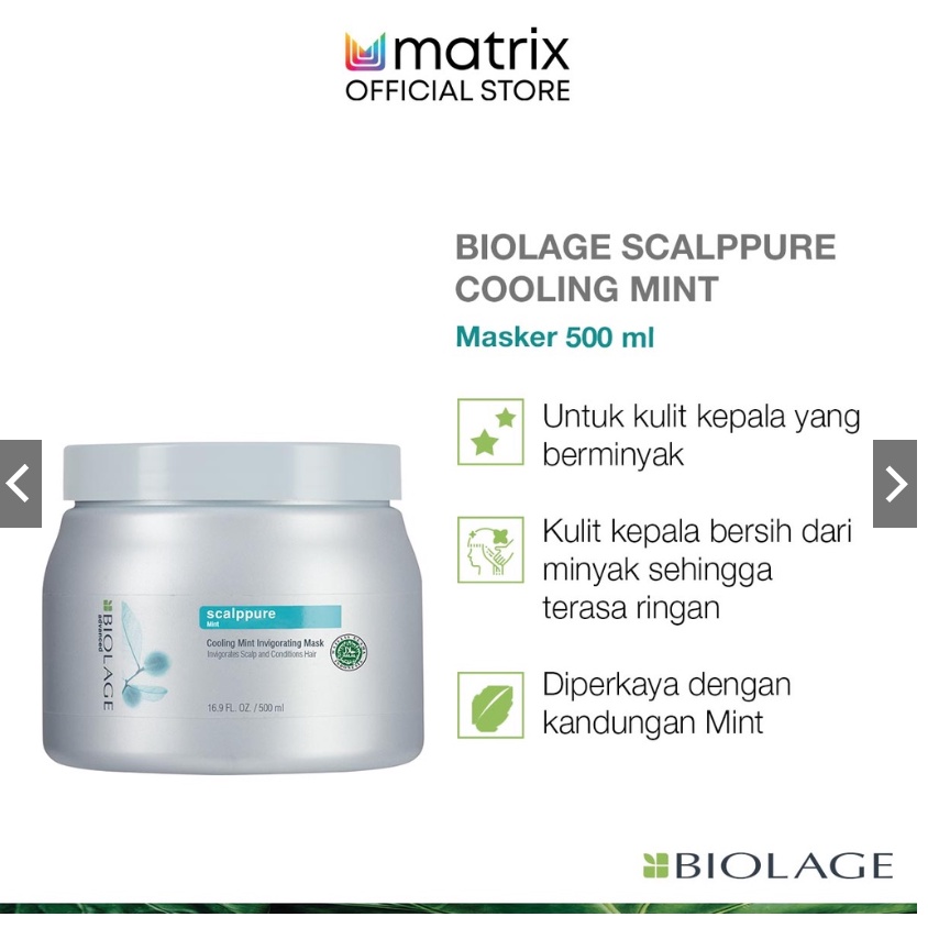 Matrix Biolage Scalppure Cooling Mint Mask 490 ML - Masker Kulit Kepala Berminyak