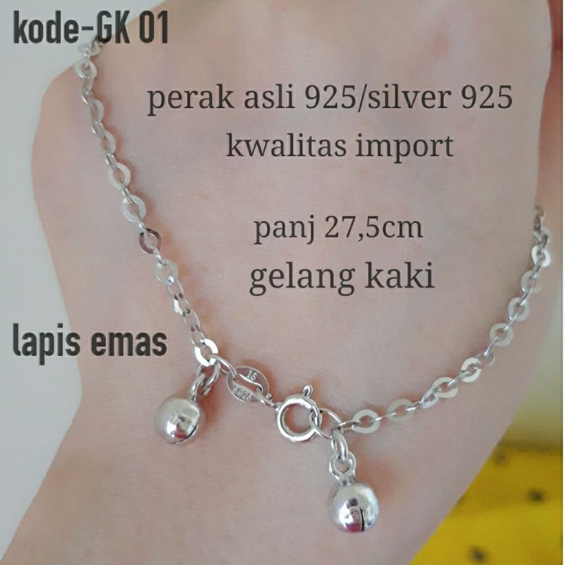 Gelang kaki nori perak asli 925/gelang kaki/gelang kaki dewasa/gelang kaki perak/gelang kaki silver/