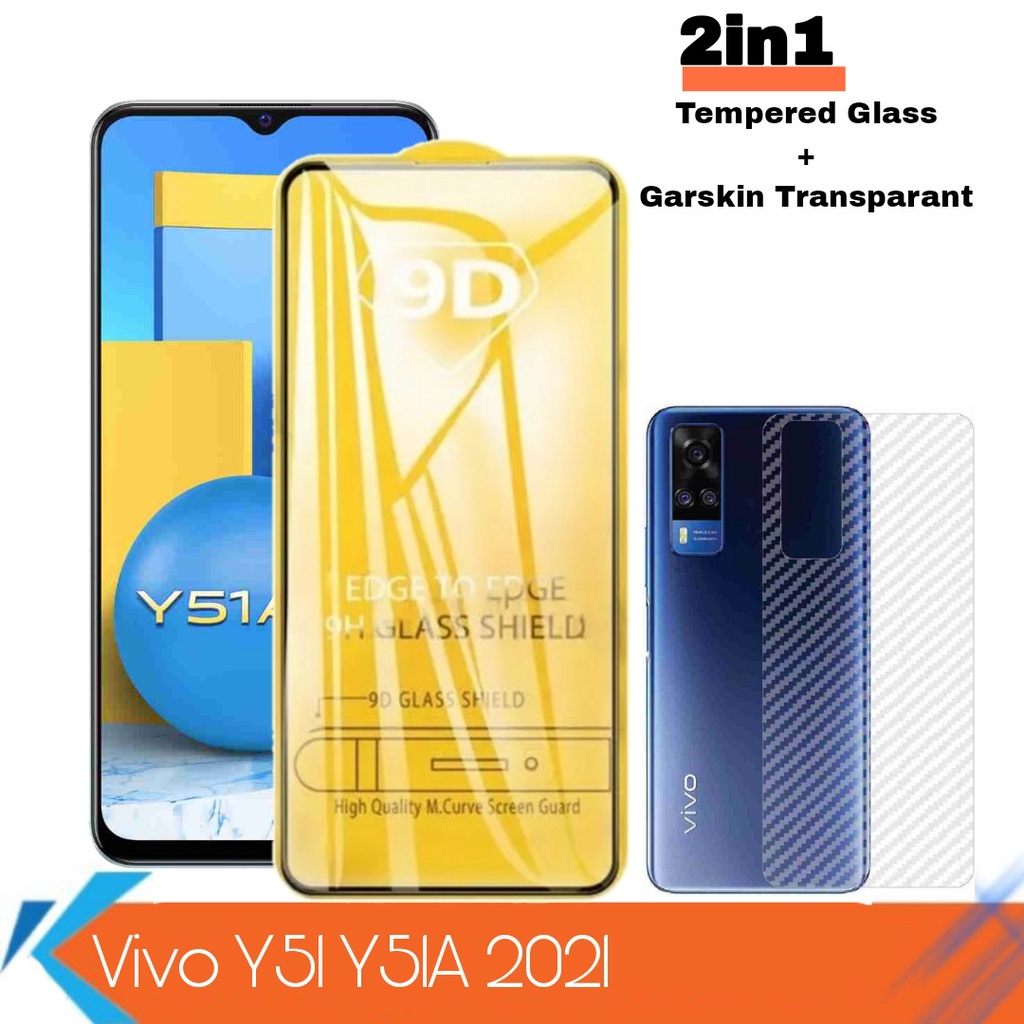 Anti Gores Full Layar Vivo Y51 Vivo Y51A 2021 Tempered Glass Full Cover Vivo Y51 Y51A 2021 Free Gars