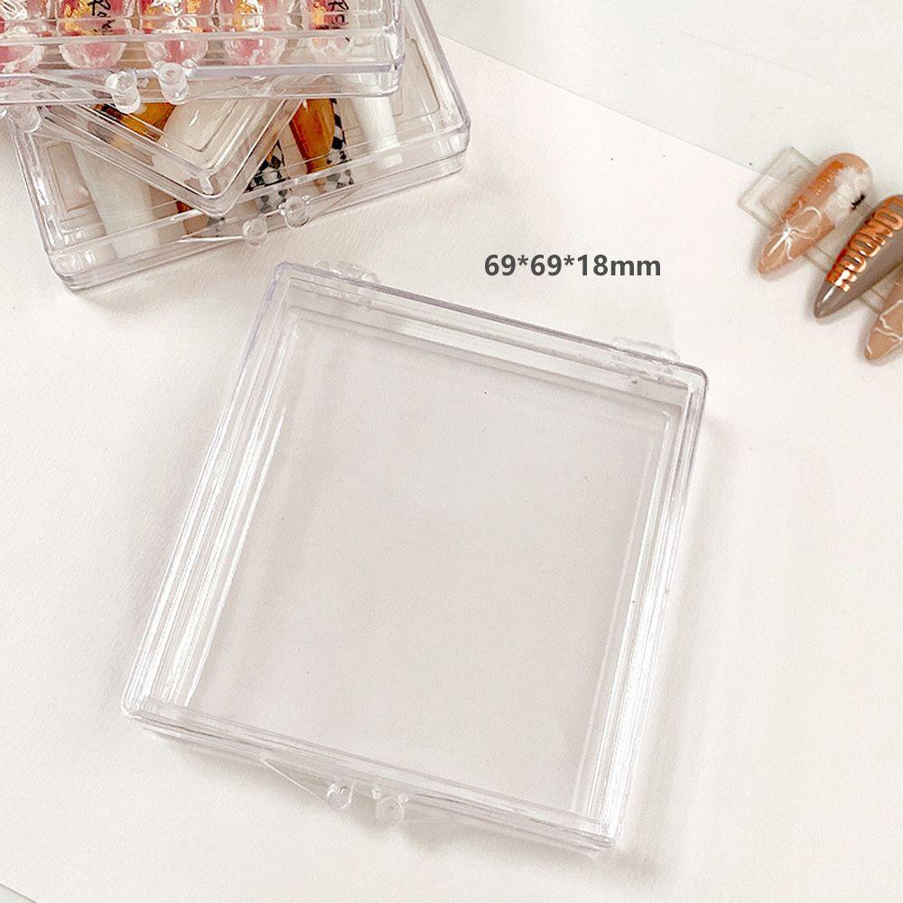 Mxbeauty Kotak Penyimpanan Kuku High-end Dekorasi Unggul Manicure Sheet Storage Box Kotak Hadiah Clamshell Tool Box Tray Case Transparan Square Flip Box