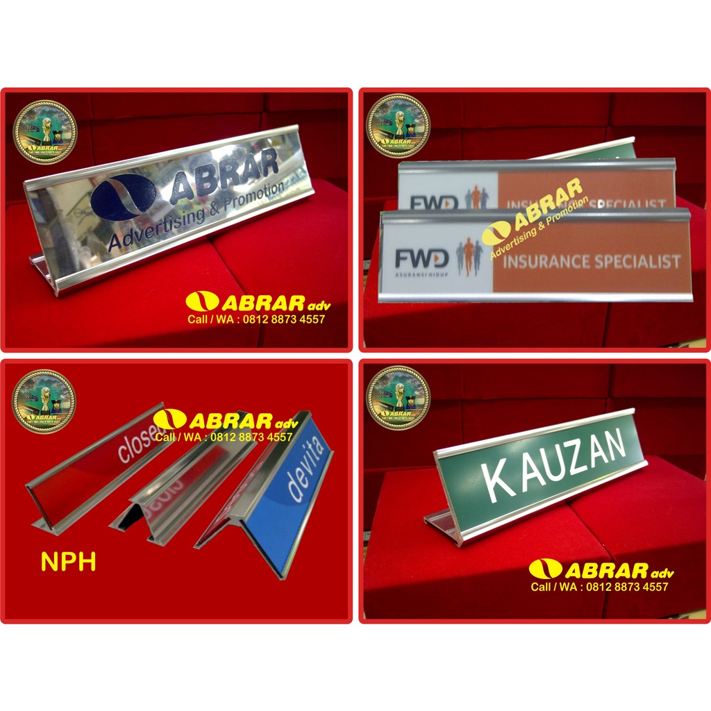 

Name Desk Allumunium untuk Kantor / Bank, Nama Meja