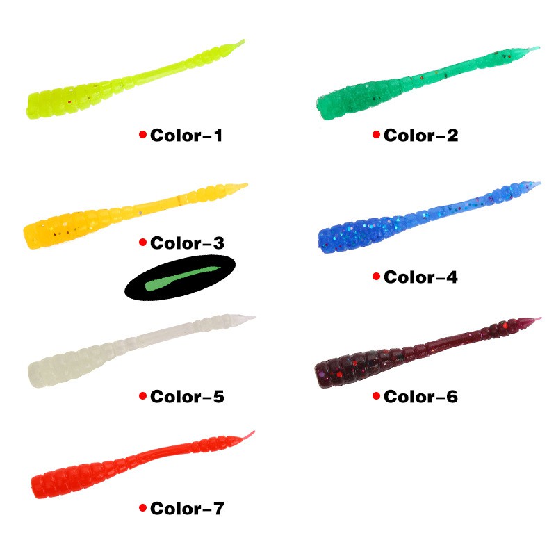 Kail Pancing Alat Pancing Alat Pancing Murah Umpan Ikan Umpan Pancing Soft Plastic Lure relix nusantara 50pcs/Bag T-tail Soft Lure Umpan Mancing Umpan Pancing Buatan Top Water Lure Umpan Mancing