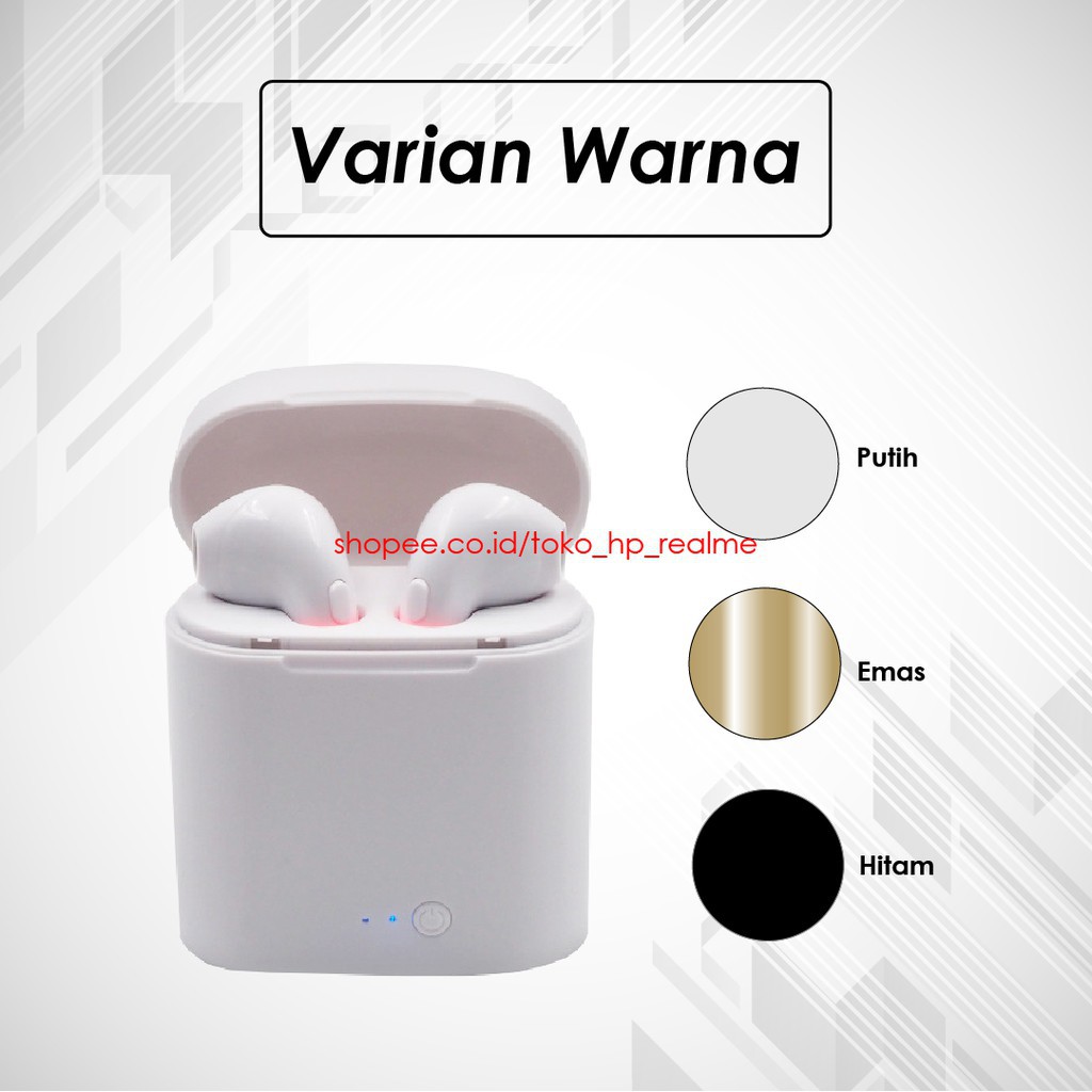 [COD] EARPHONE BLUETOOTH HEADSET I7S PORTABLE CHARGING CASE STEREO HIFI - TOKO HP REALME