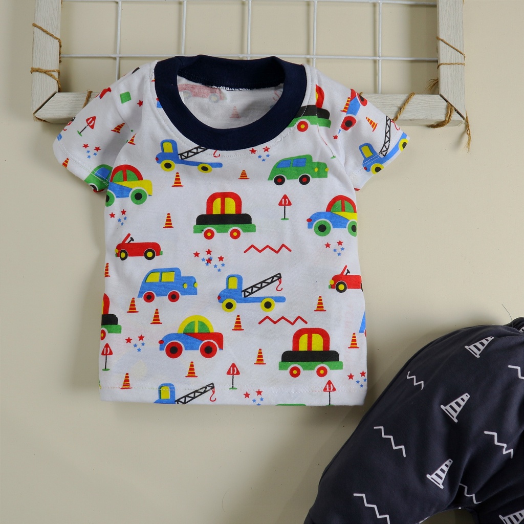 Nuna Store JK Motif Cars / Setelan Baju Anak laki laki dan perempuan untuk Usia 6 Bulan - 3 Tahun keren dan lucu