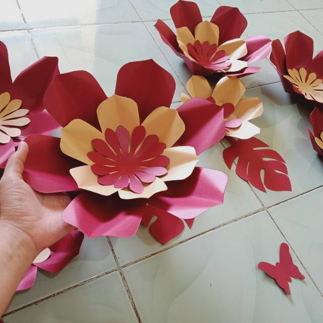 

PAPER FLOWER READY 100k !!! warna maroon gold