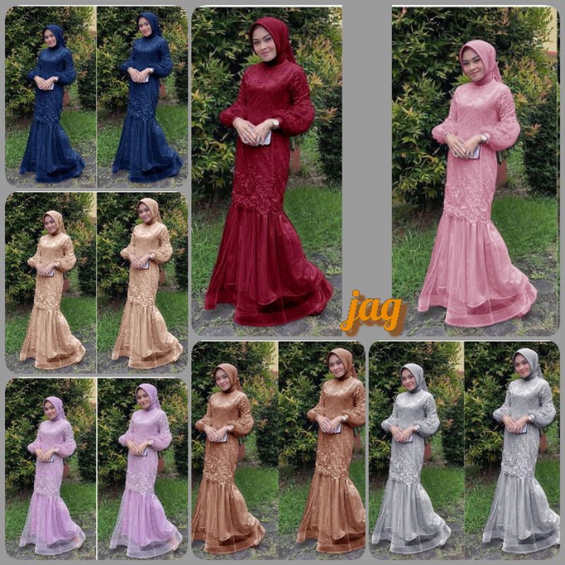(M,L,XL,2XL)MAXI AMBER. DRESS PESTA MUSLIM.FASHION WANITA.LDC