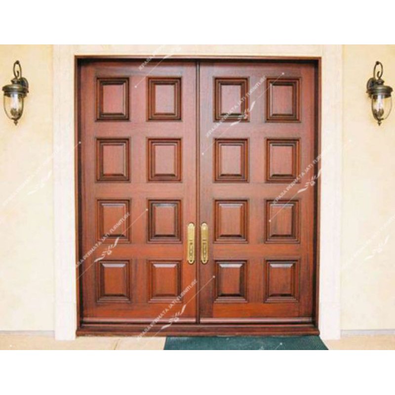 pintu utama kupu tarung minimalis panel kayu jati tpk furniture jepara