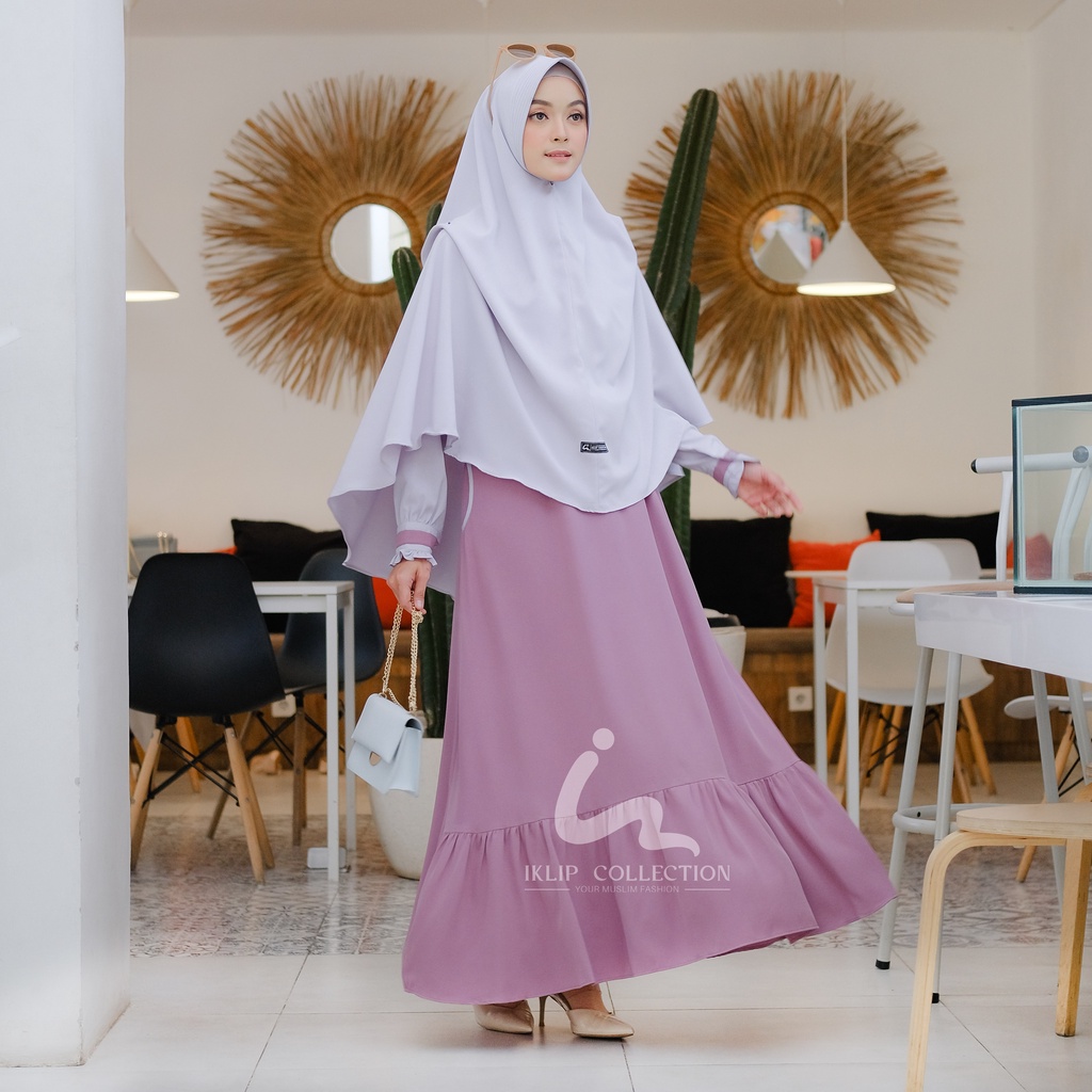Dress Muslim Vahira Ungu Muda