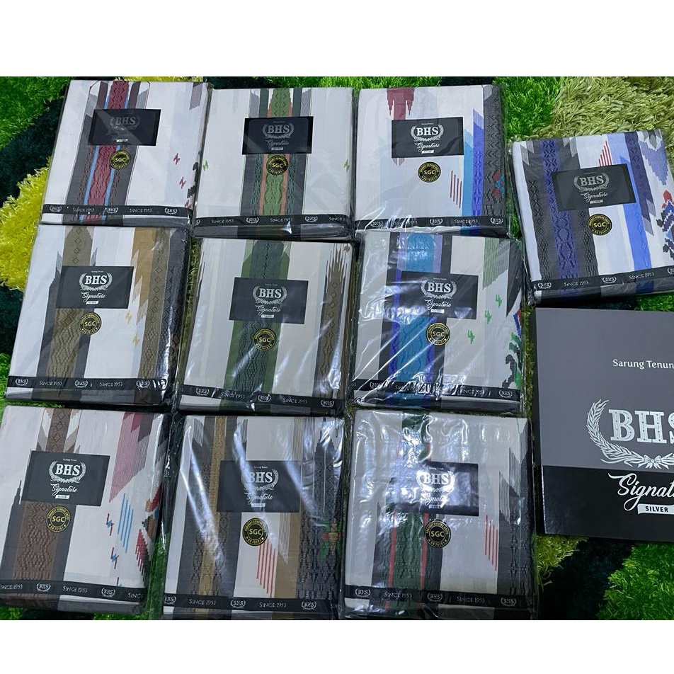 Sarung BHS Signature SGC PUTIH (Songket Gunung Crepe) SILVER