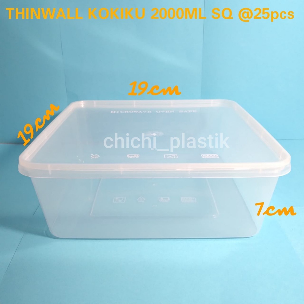 Thinwall food container 2000ml / Kotak Makan Bening / Mangkok plastik / Mangkok Bening