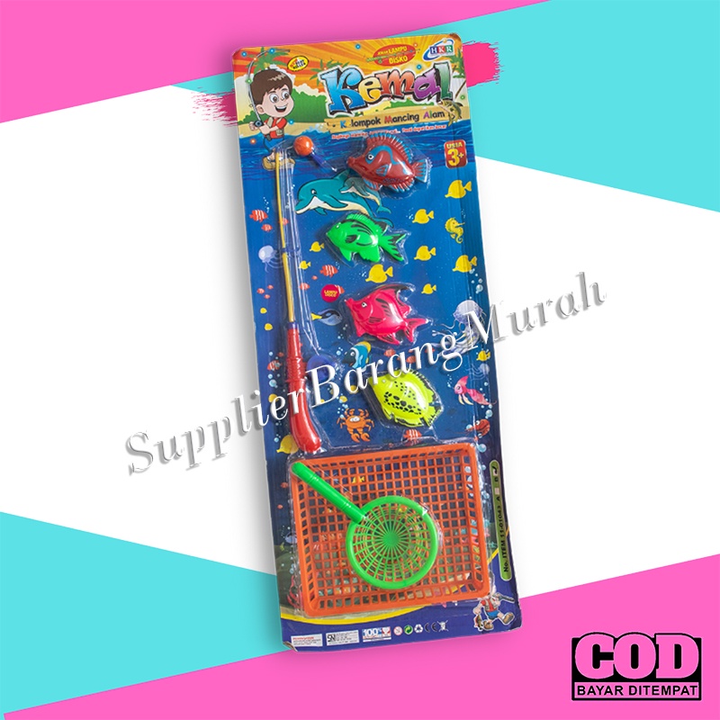 Mainan Pancing Magnet Dengan Jala Plastik HM0476