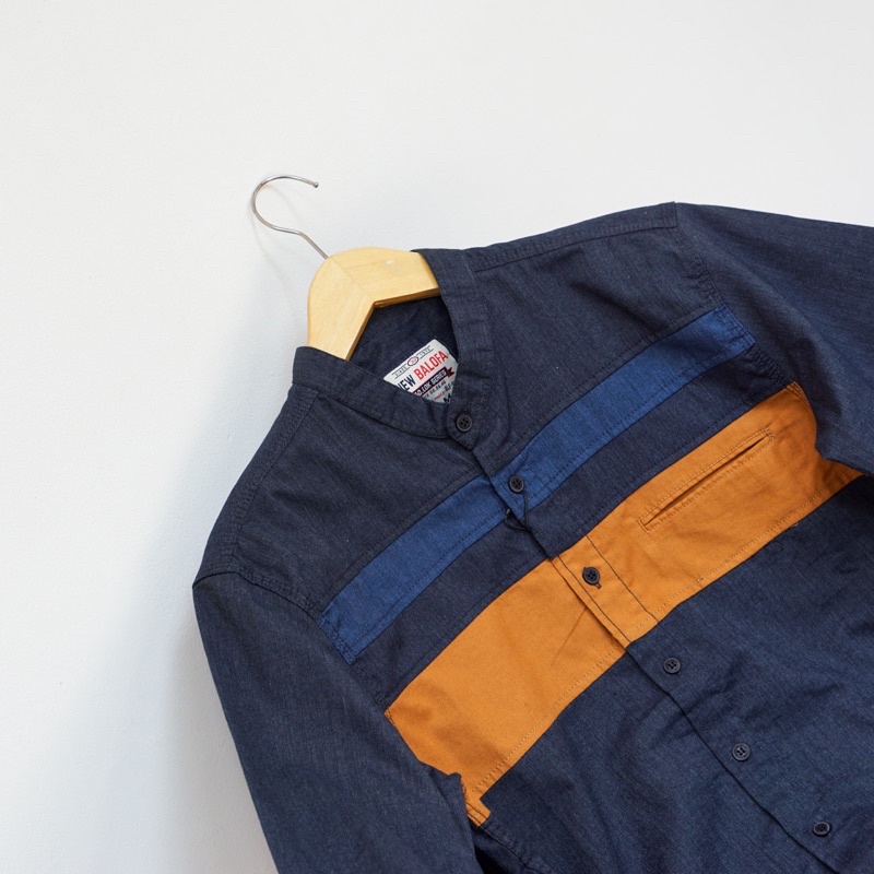 Kemeja Distro Kemeja Cowok Casual Men Atasan Pria V4T1 Balofa Oxford Kombinasi 3 warna Kemko (Shangh