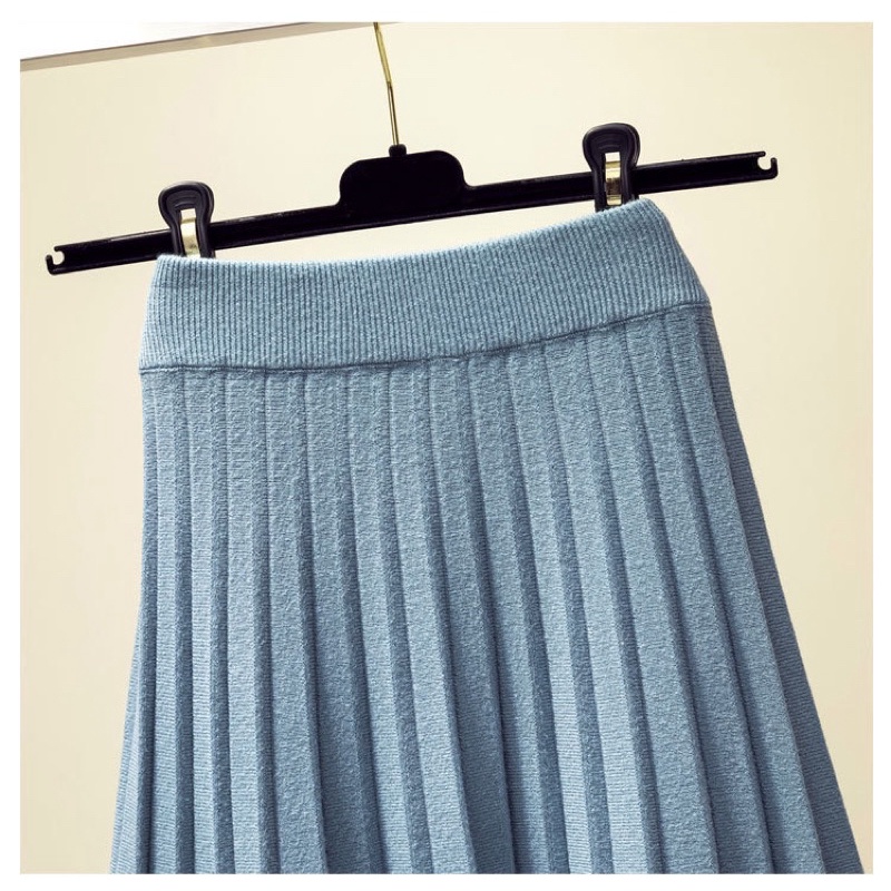 Midi Pleat Knit Skirt Premium ( Rok Rajut Prisket )