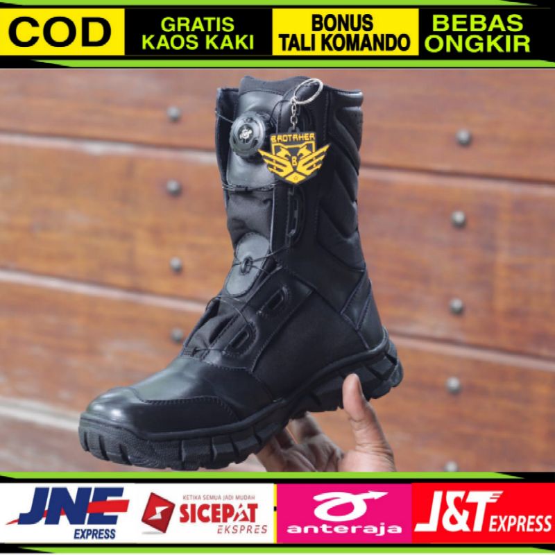 sepatu pdl tali putar fitgo doglees full kulit TNI polri merk Brother
