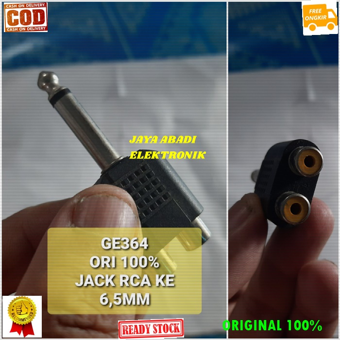 G364 ORIGINAL JACK RCA KE 6,5MM 6.5 MM CANON MIXER AUDIO SPLITER KONEKTOR SPLITTER AUX MIC MIK CONEK