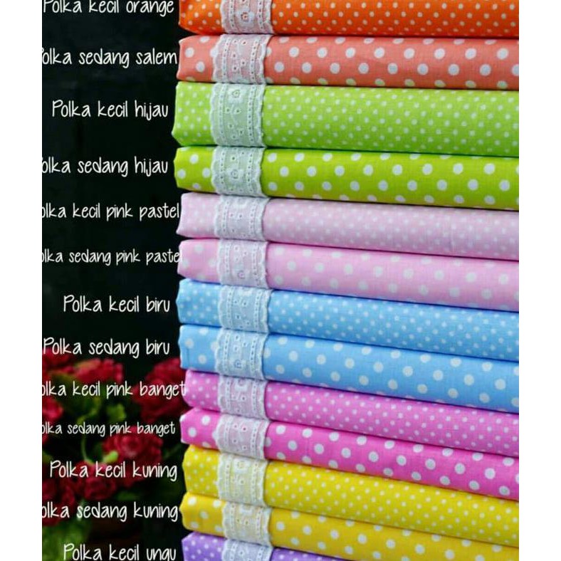 NEW ARRIVAL Kain Katun Premium Polkadot - Biru Muda