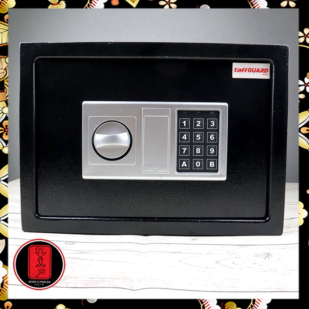 TaffGUARD Brankas Mini Electric Password Safe Deposit Box Size Besar - EB20 - Black