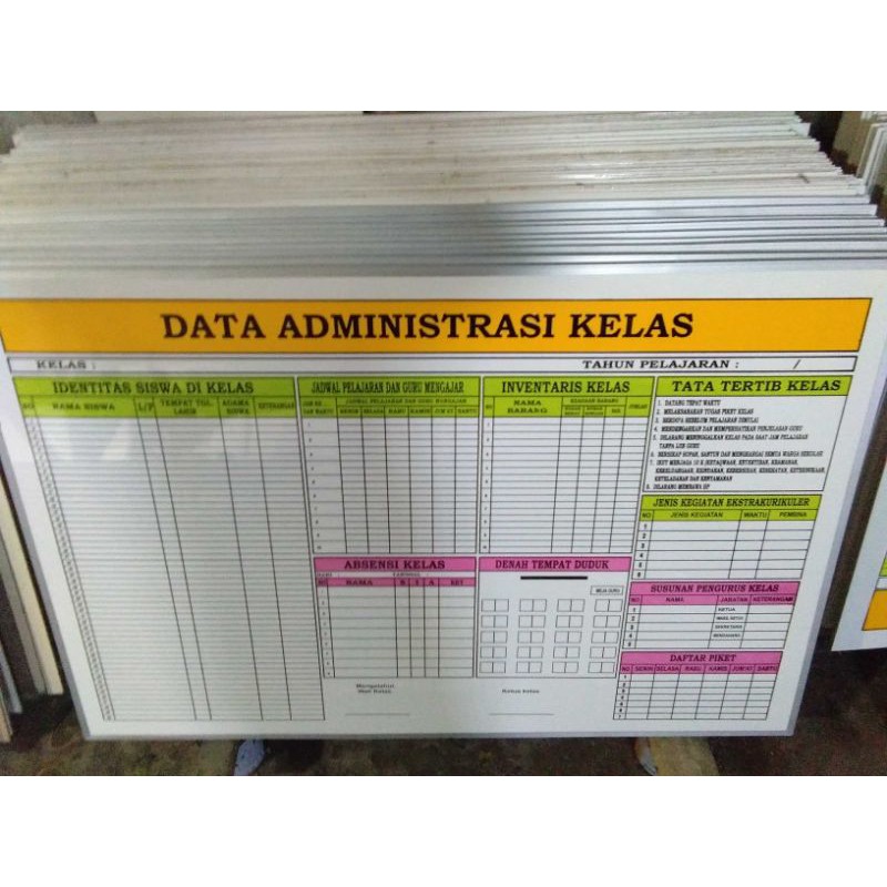 Papan Data Administrasi Kelas identitas Multiplek list aluminium siku pengaman pojok