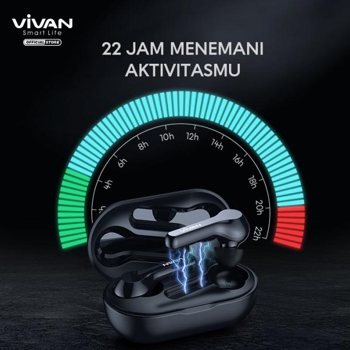 Vivan Wireless Bluetooth Headset Earphone Tws Liberty T200 - Biru (Promo)