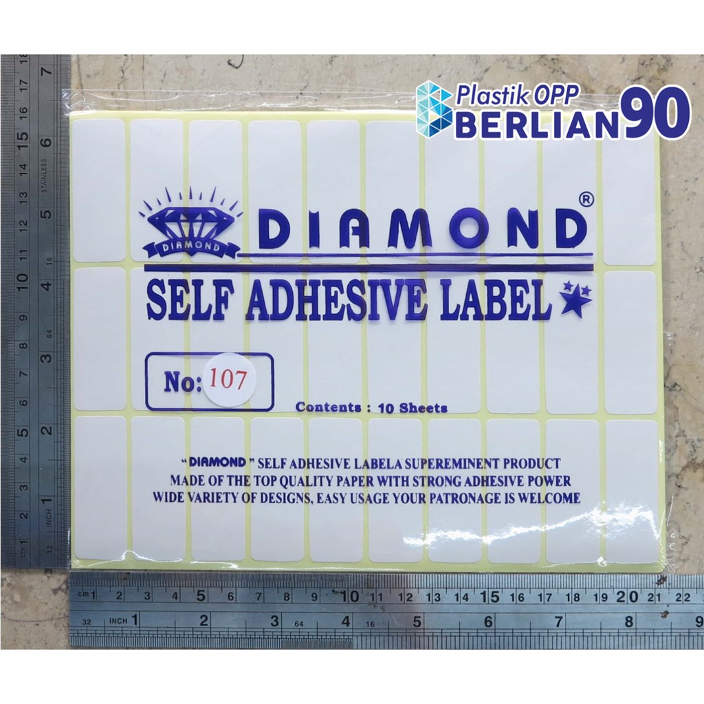 

Label 107 Sticker 1,8 x 5 cm Isi 300 Stiker