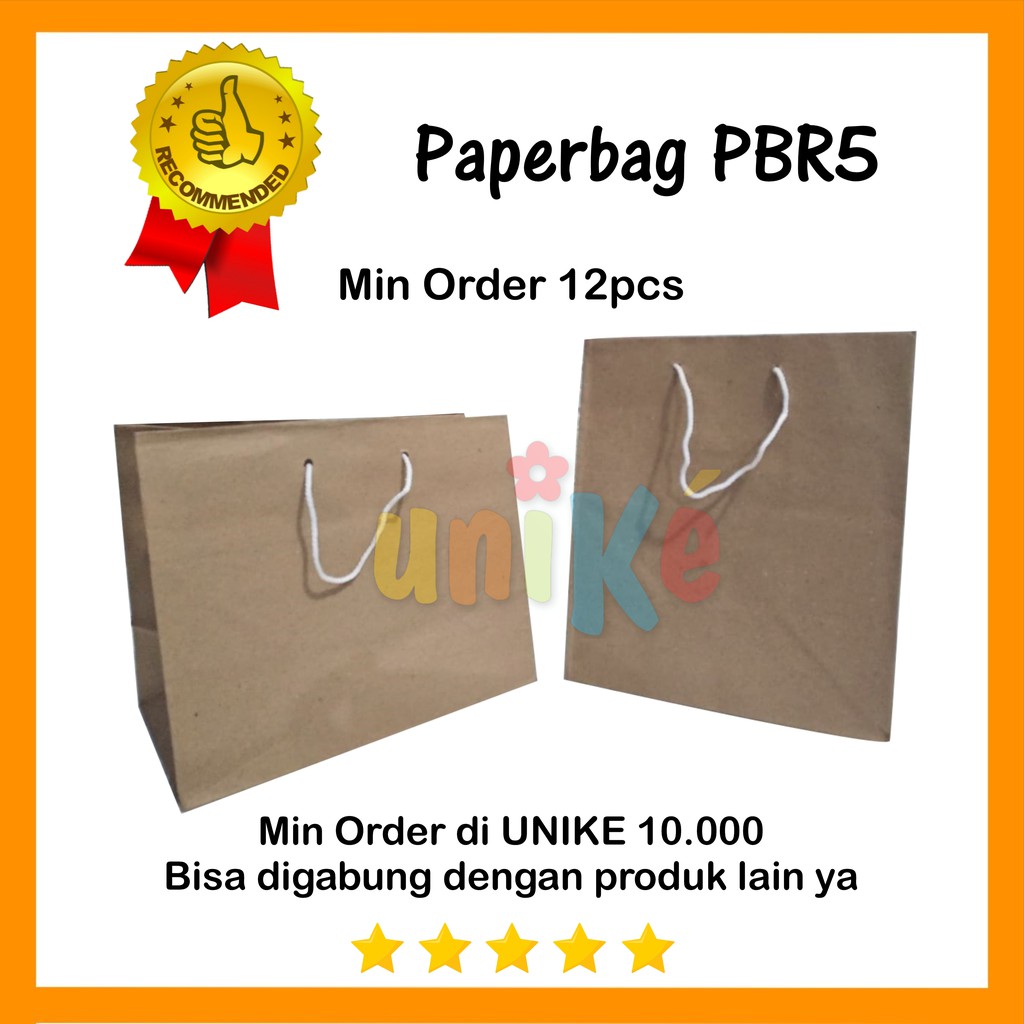 

PAPER BAG R5 Dos Snack Roti Tas Kertas Polos Coklat Bingkisan Souvenir Ulang Tahun Anak Birthday 17x12x22 / 22x12x17