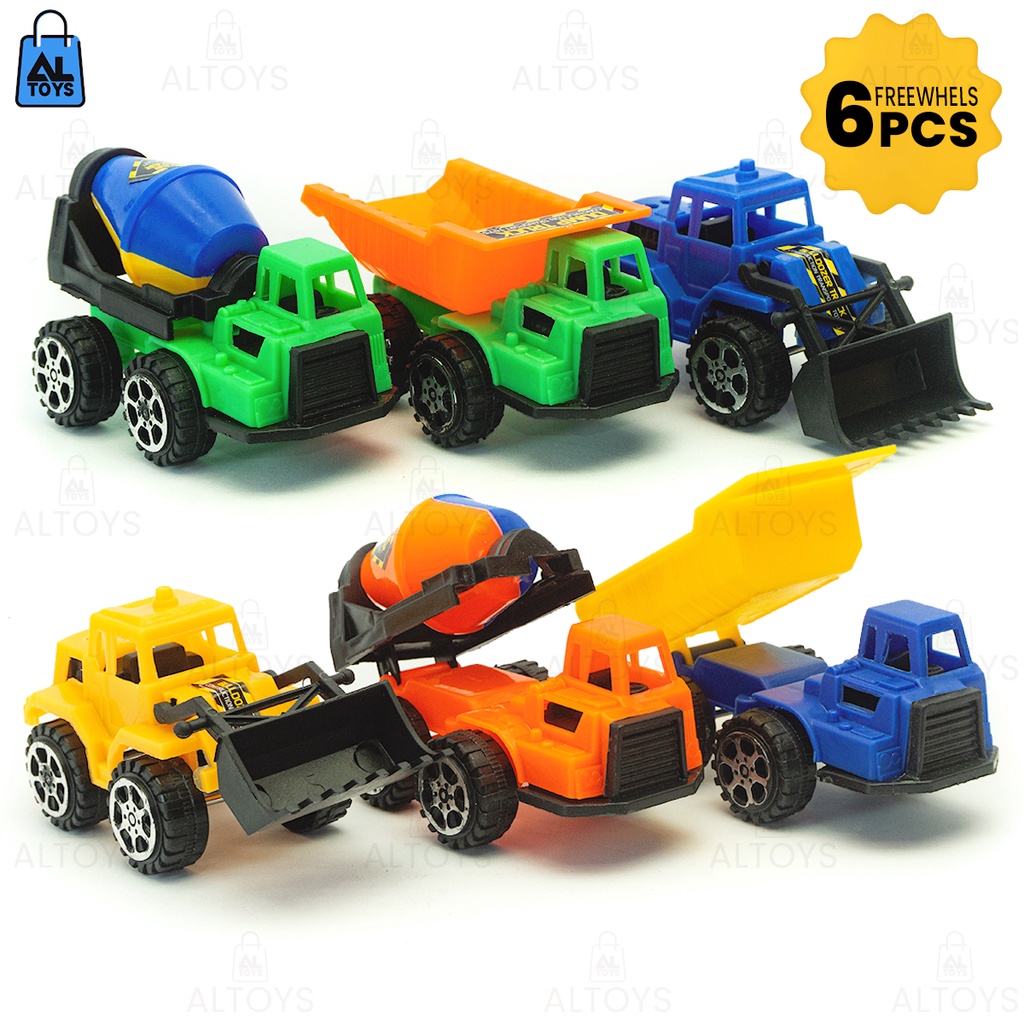 Mobil Mobilan Truk Konstruksi Set Isi 6 Pcs Free Wheels Mainan Anak WR03A