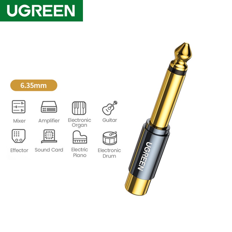 Ugreen Adapter Konektor Audio Mono 6.5mm 6.35mm Bahan Tembaga Lapis Emas