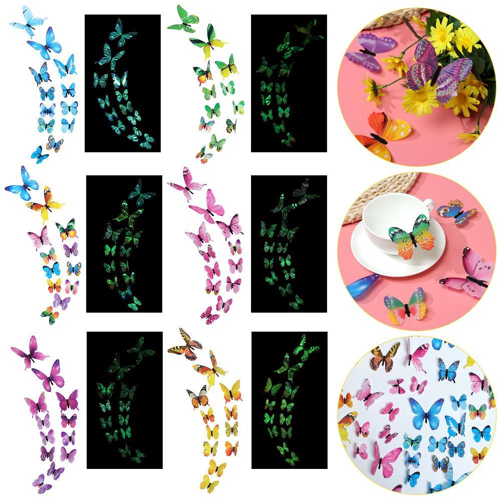 Suyo 12PCS / Set Stiker Butterfly 3D Untuk Dekorasi Rumah