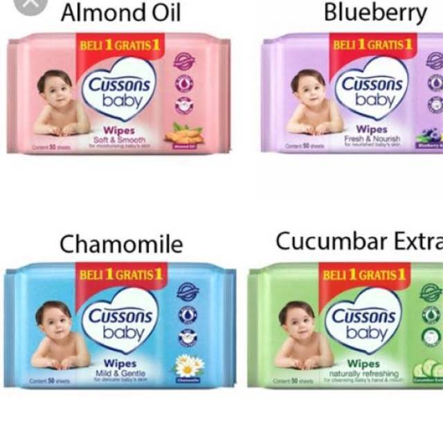 CUSSONS BABY WIPES NATURALLY REFRESHING 50 S (BELI 1 GRATIS 1) | Shopee