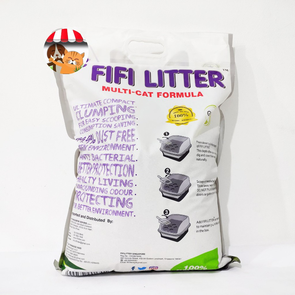 Pasir Kucing Gumpal FIFI Cat Litter 10L Super Premium
