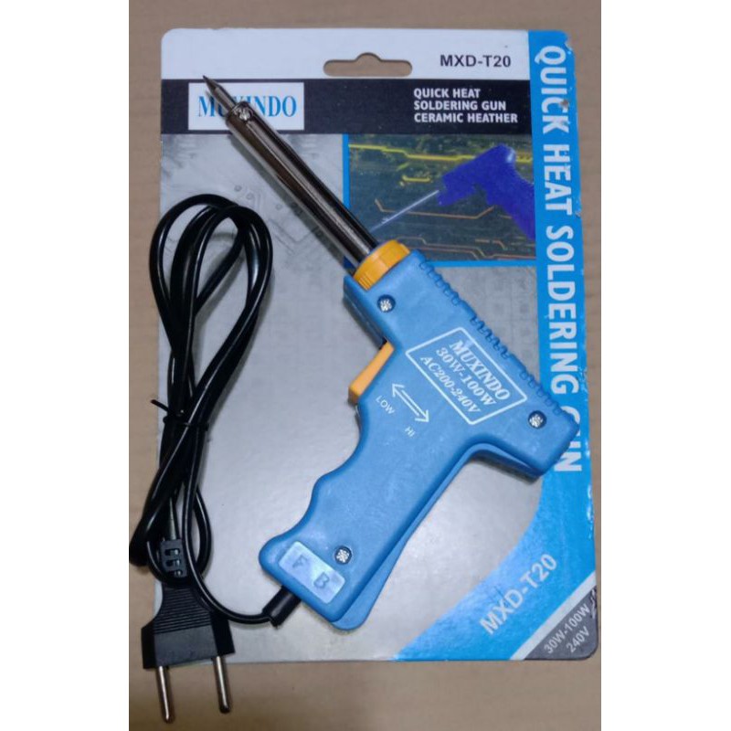 MUXINDO  , Kenmaster 40W  , Solder Tembak 30W–100W Quick Heat Soldering Gun Dual Wattage Soldering Iron MXD-T20 AHIM