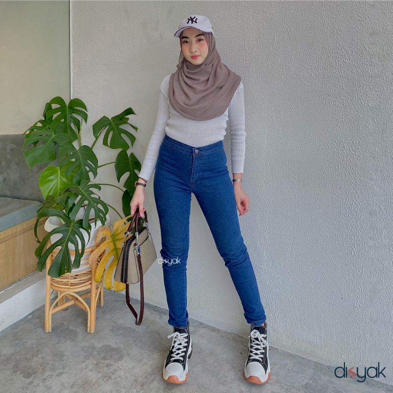 DISYAK - HIGHWAIST Bio Wash Premium Soft Jeans Strecth 7005-9005