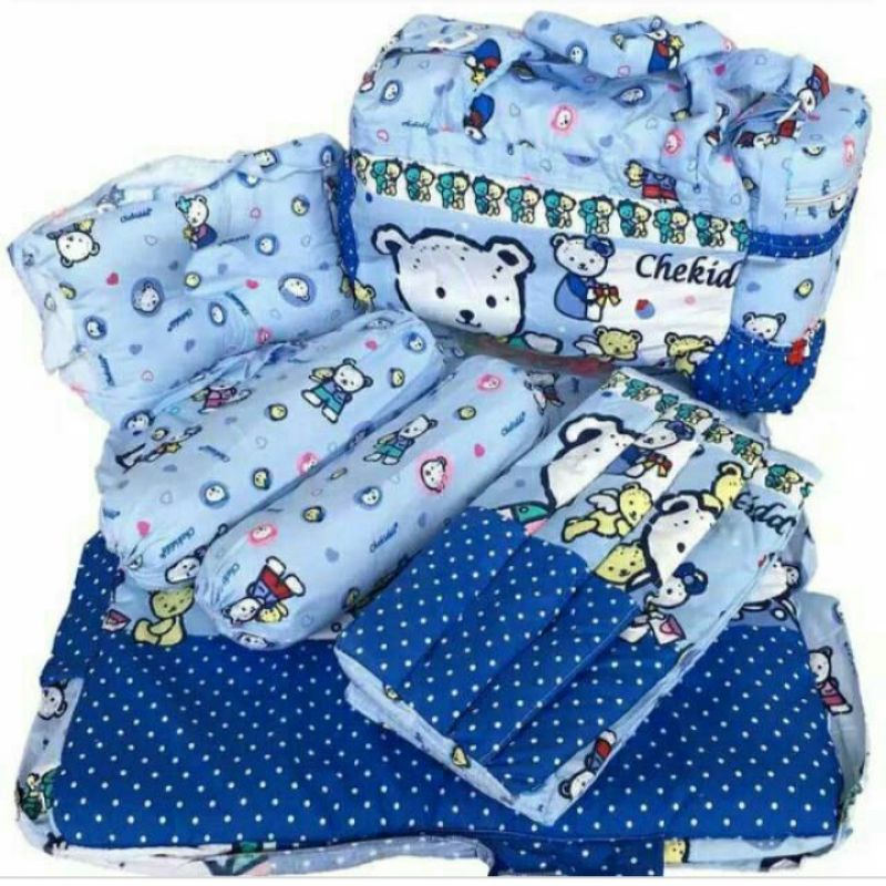 KASUR BAYI 1 SET LENGKAP DENGAN TAS DAN GENDONGAN SAMPING / PERLENGKAPAN BAYI 1 PAKET KOMPLIT - PAKE