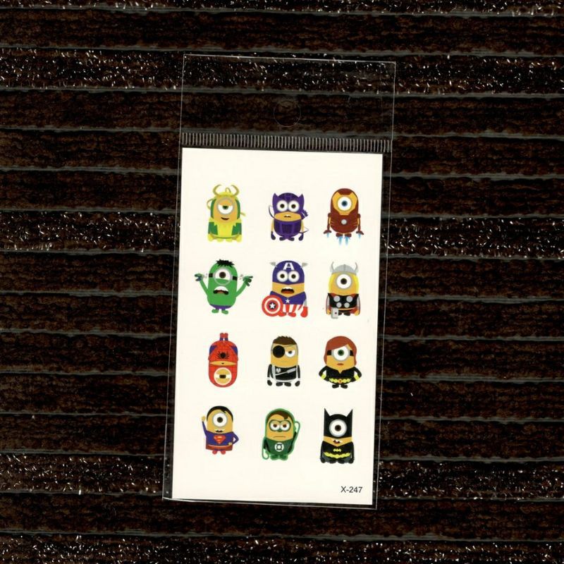 Tattoo Temporary Minion Despicable me Tato Temporer Minions Tatto Super Hero Tatoo Marvel DC