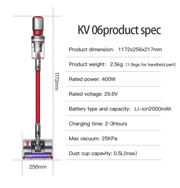 NEW PRODUCT !! KURUMI KV 06 Powerful Cordless Stick Vacuum Cleaner with UV + Mop Brush (Kurumi kv06)