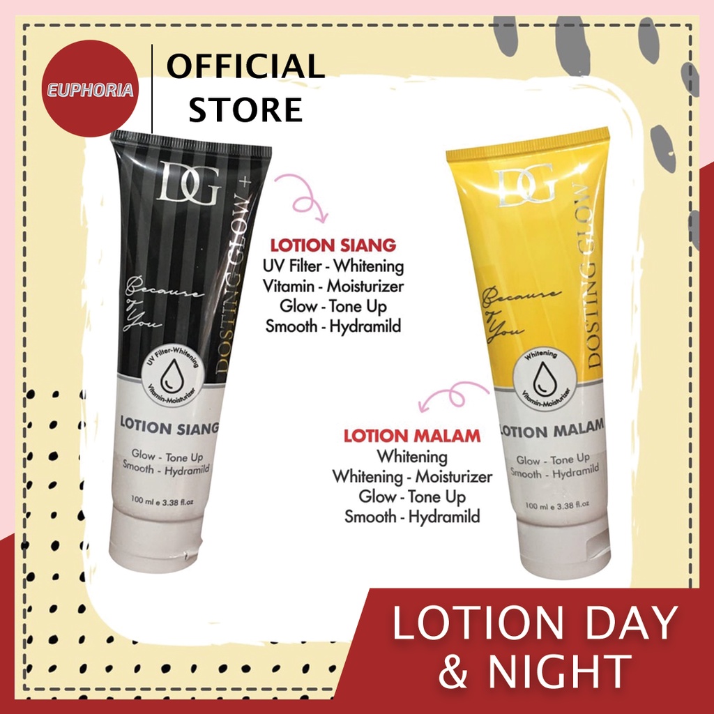 ❤ EUPHO ❤  Hand Body Lotion Dosting Glow Whitening & Dosting Glow | Lotion Dosting Tinggi Siang & Ma