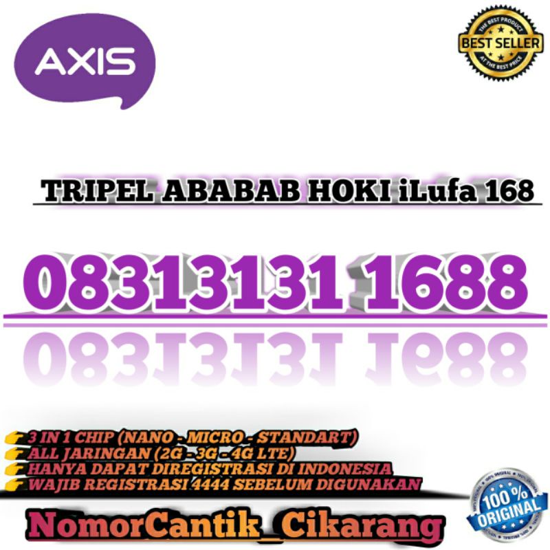 NOMOR CANTIK AXIS 11 DIGIT  KARTU PERDANA CANTIK AXIS SERI RIBUAN NAIK 1000567 1000 567  KARTU PERDA