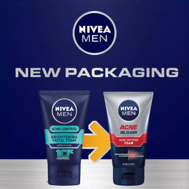 Nivea Men Facial Foam Perawatan Sabun Wajah Pria 100 Ml Shopee