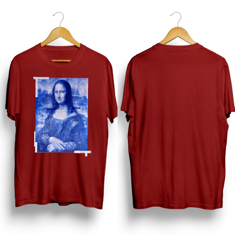 kaos pria/MONALISA RED/kaos distro