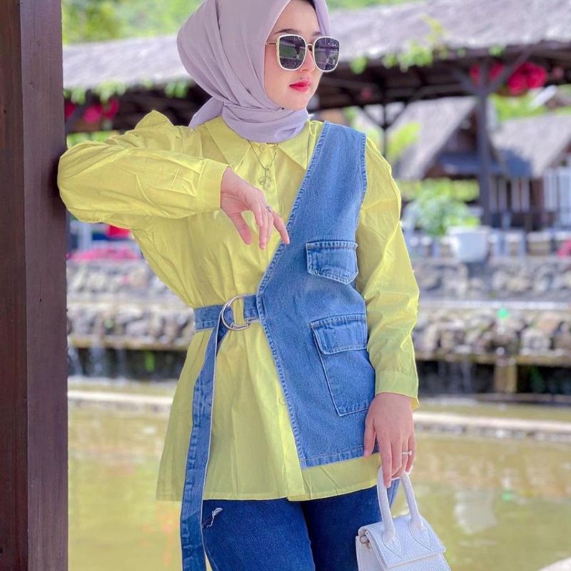 Nada blouse atasan top baju muslim korean style