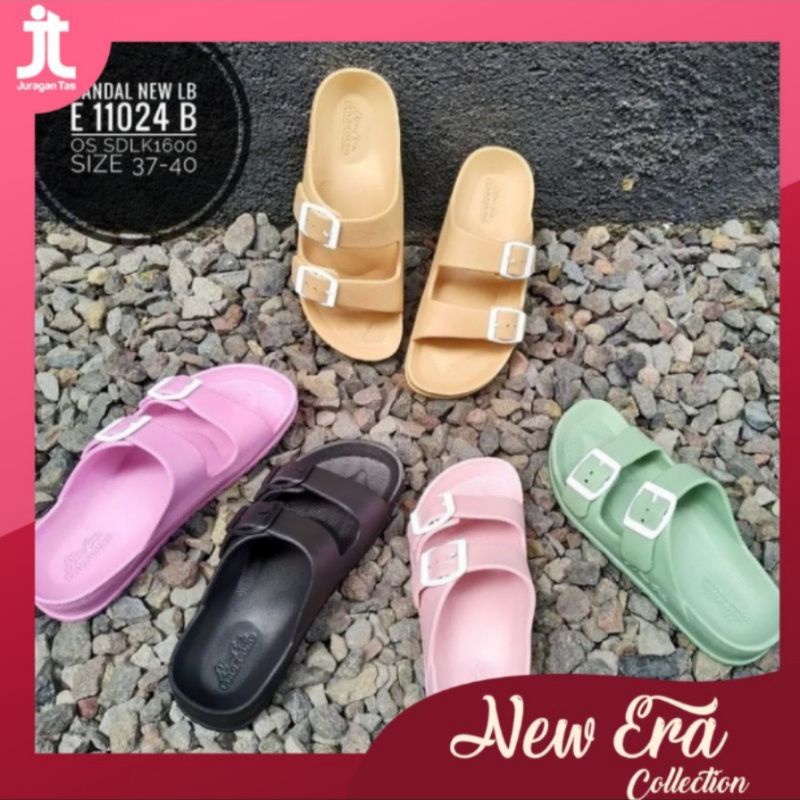 Sandal Selop Wanita gesper kekinian ban dua New Era/Shevano Uk 36-41