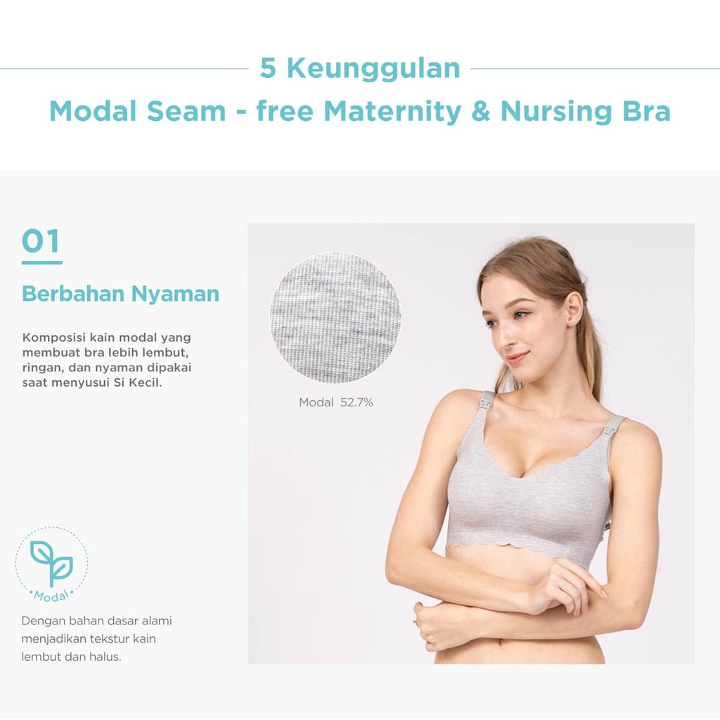 [PROMO] Mooimom Modal Seam-Free Maternity &amp; Nursing Bra Ibu Hamil &amp; Menyusui 93102