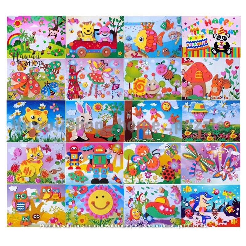 Mainan anak Sticker tempelan EVA Foam 3D