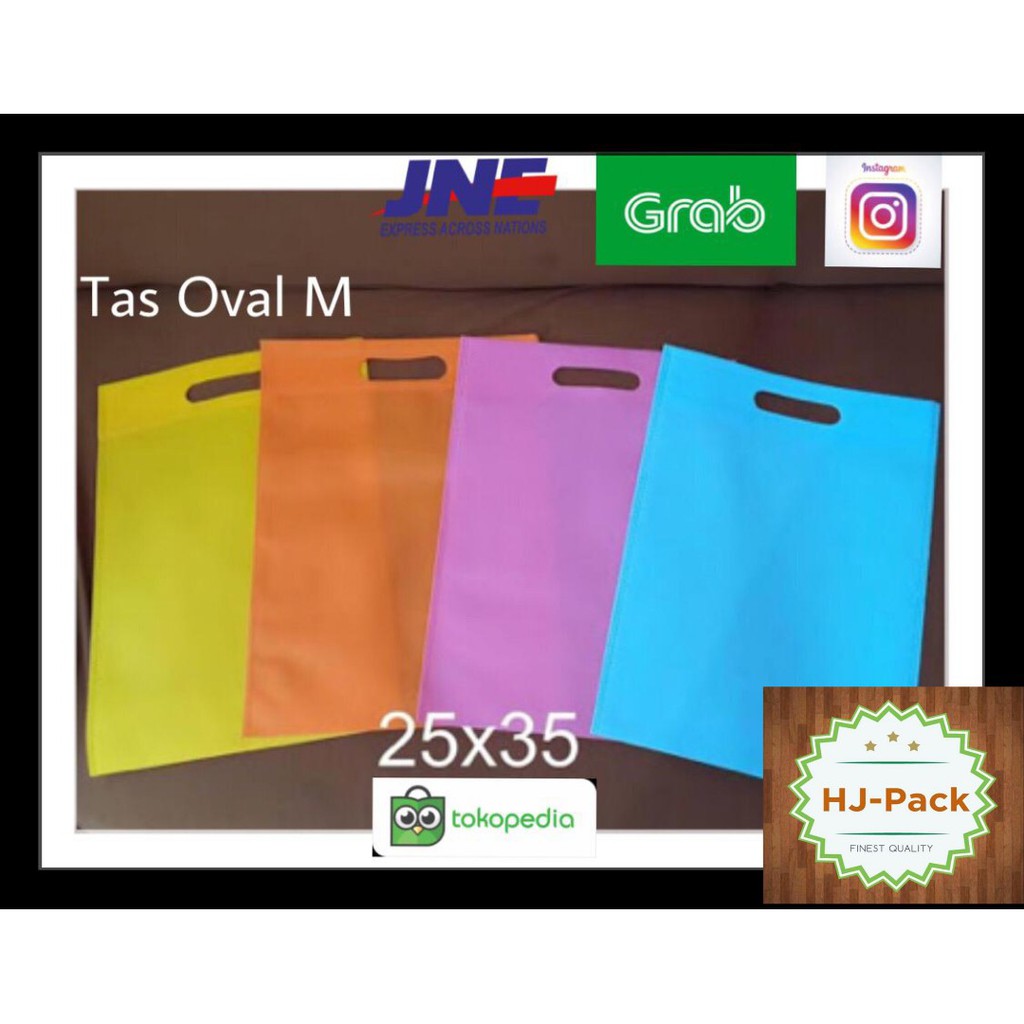 

TAS KAIN SPUNBOND OVAL UKURAN M 25X35 / GOODIEBAG KAIN / SHOPPING BAG KAIN MIN ORDER 20 KELIPATAN 20