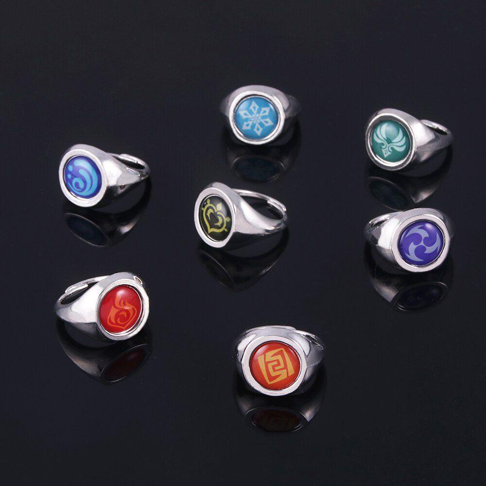 Needway Anime Game Cincin Pria Fashion Jari Dekorasi Halus Cosplay Rings