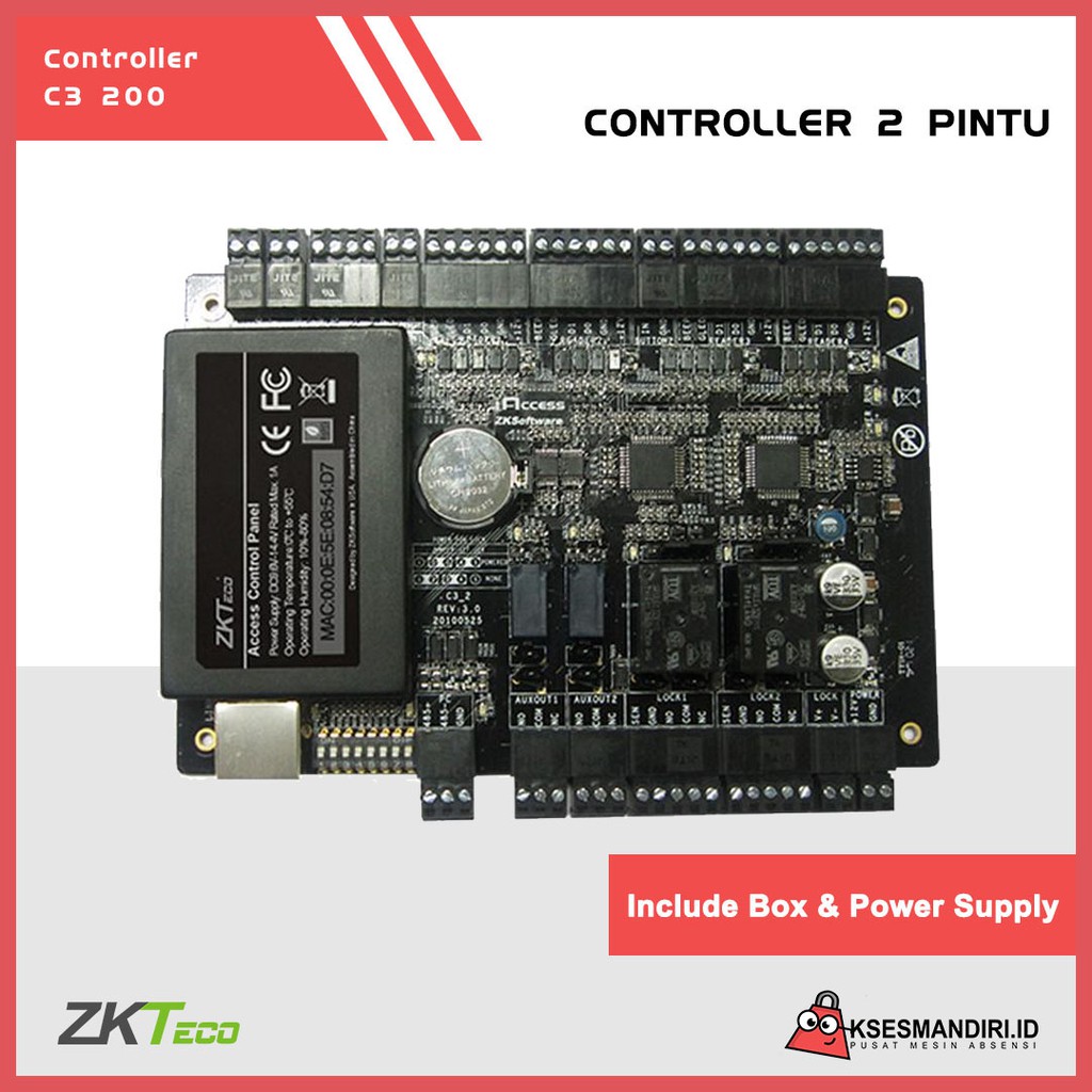 Controller Access Fingerprint Zkteco C3 200 With BOX