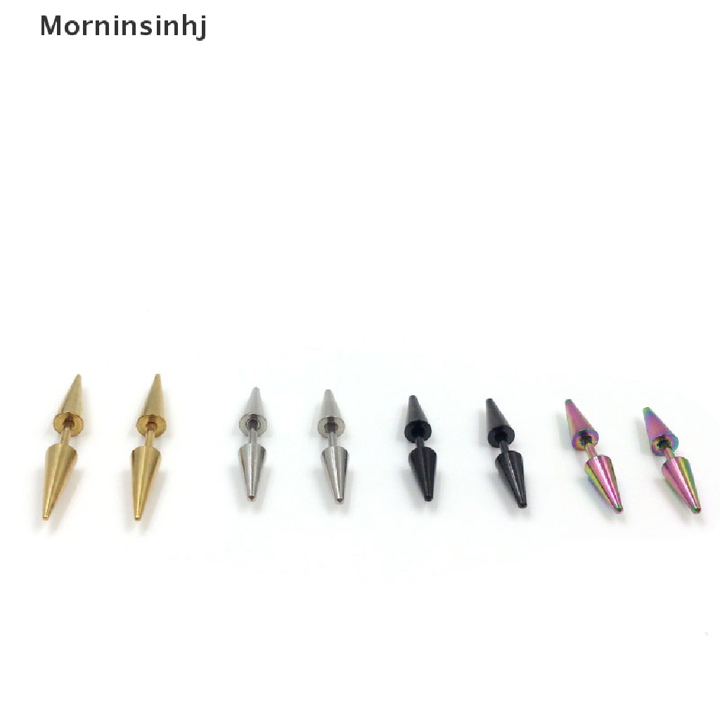 1 Pasang Anting Stud Bahan Stainless Steel Gaya Punk Rock Untuk Pria Dan Wanita